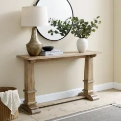 Brown Wood Pedestal Base Console Table-Kirkland's Home Cheap