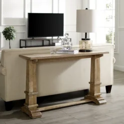 Brown Wood Pedestal Base Console Table-Kirkland's Home Cheap