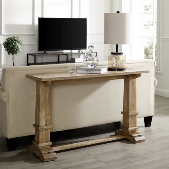 Brown Wood Pedestal Base Console Table-Kirkland's Home Cheap