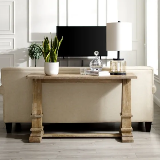 Brown Wood Pedestal Base Console Table-Kirkland's Home Cheap