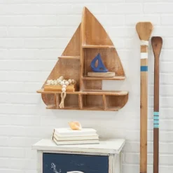 Brown Wood Sailboat Wall Shelf-Kirkland's Home Fashion