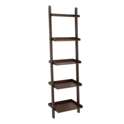 Brown Wooden Five-Tier Ladder Bookshelf-Kirkland's Home Store