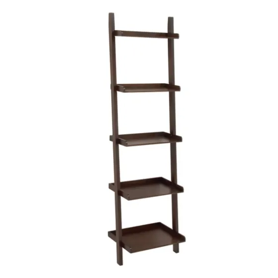 Brown Wooden Five-Tier Ladder Bookshelf-Kirkland's Home Store