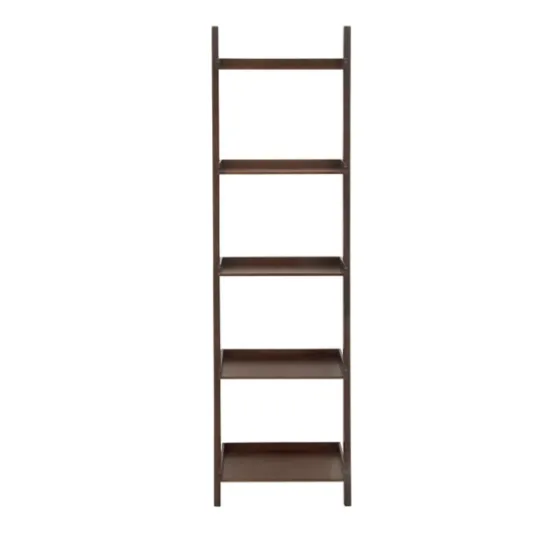 Brown Wooden Five-Tier Ladder Bookshelf-Kirkland's Home Store