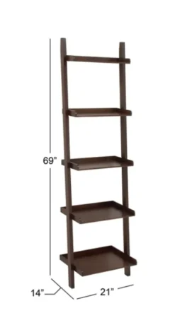 Brown Wooden Five-Tier Ladder Bookshelf-Kirkland's Home Store