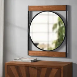Brown Wooden Slats Round Frame Mirror-Kirkland's Home Best Sale