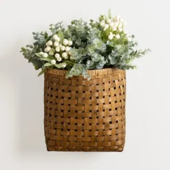 Brown Woven Bamboo Wall Pocket-Kirkland's Home Flash Sale