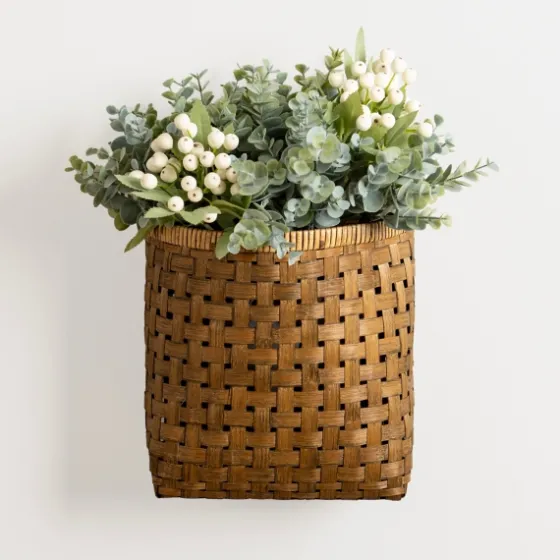 Brown Woven Bamboo Wall Pocket-Kirkland's Home Flash Sale