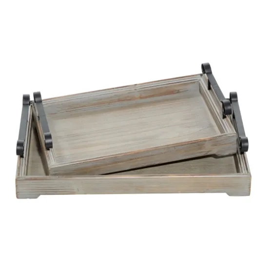 Brushed Distressed 2-Pc. Decorative Tray Set-Kirkland's Home Hot