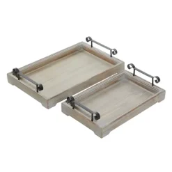 Brushed Distressed 2-Pc. Decorative Tray Set-Kirkland's Home Hot