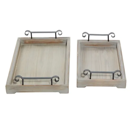 Brushed Distressed 2-Pc. Decorative Tray Set-Kirkland's Home Hot