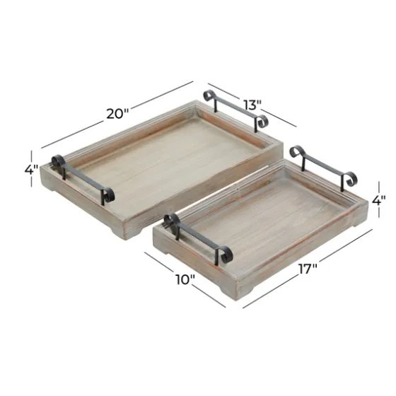 Brushed Distressed 2-Pc. Decorative Tray Set-Kirkland's Home Hot