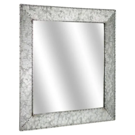 Brushed Galvanized Wall Mirror, 22X22 In.-Kirkland's Home Sale
