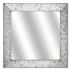 Brushed Galvanized Wall Mirror, 22X22 In.-Kirkland's Home Sale