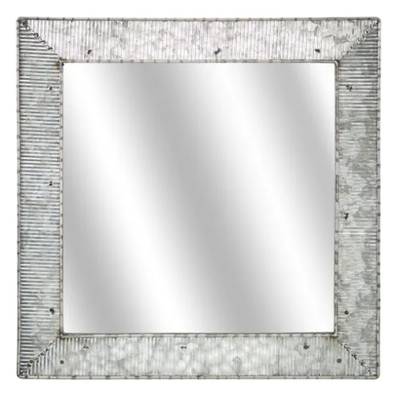 Brushed Galvanized Wall Mirror, 22X22 In.-Kirkland's Home Sale