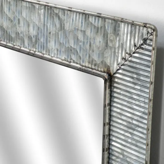 Brushed Galvanized Wall Mirror, 22X22 In.-Kirkland's Home Sale
