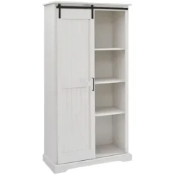 Brushed Grooved Sliding Door Cabinet-Kirkland's Home Fashion