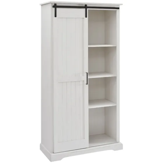 Brushed Grooved Sliding Door Cabinet-Kirkland's Home Fashion