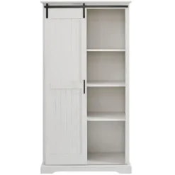 Brushed Grooved Sliding Door Cabinet-Kirkland's Home Fashion