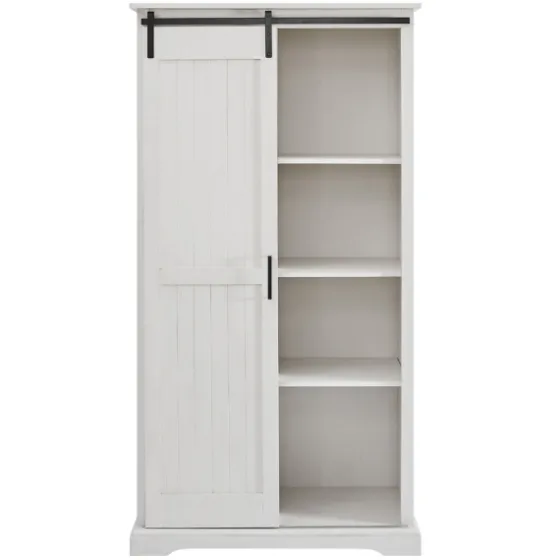 Brushed Grooved Sliding Door Cabinet-Kirkland's Home Fashion
