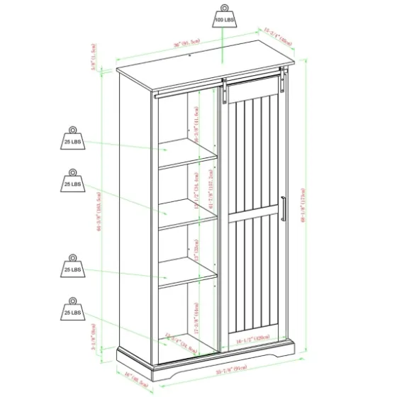 Brushed Grooved Sliding Door Cabinet-Kirkland's Home Fashion