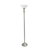 Brushed Nickel And Marbleized Glass Torchiere-Kirkland's Home Sale