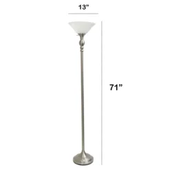 Brushed Nickel And Marbleized Glass Torchiere-Kirkland's Home Sale