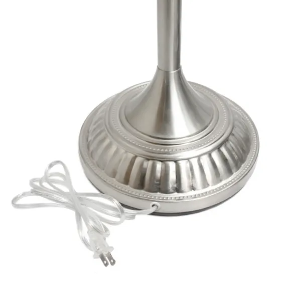 Brushed Nickel And Marbleized Glass Torchiere-Kirkland's Home Sale