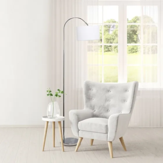 Brushed Nickel Arched Stem Floor Lamp-Kirkland's Home Discount