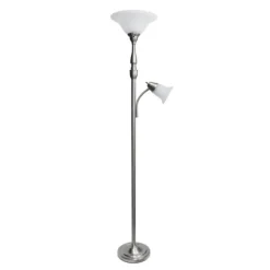Brushed Nickel Base Marble Glass Shade Floor Lamp-Kirkland's Home Cheap