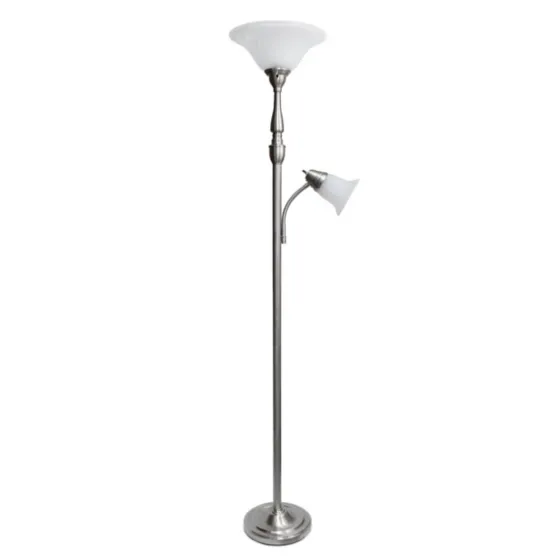 Brushed Nickel Base Marble Glass Shade Floor Lamp-Kirkland's Home Cheap