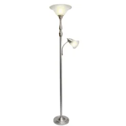 Brushed Nickel Base Marble Glass Shade Floor Lamp-Kirkland's Home Cheap