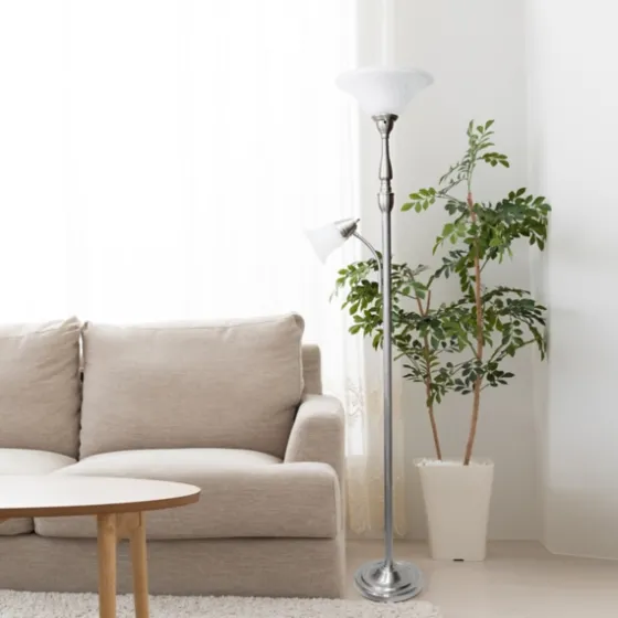 Brushed Nickel Base Marble Glass Shade Floor Lamp-Kirkland's Home Cheap