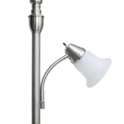 Brushed Nickel Base Marble Glass Shade Floor Lamp-Kirkland's Home Cheap
