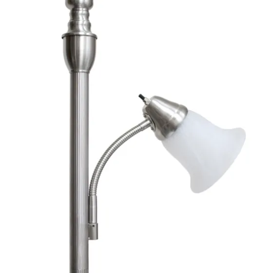 Brushed Nickel Base Marble Glass Shade Floor Lamp-Kirkland's Home Cheap