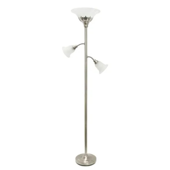 Brushed Nickel 3-Scallop Glass Floor Lamp-Kirkland's Home Best Sale