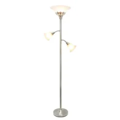Brushed Nickel 3-Scallop Glass Floor Lamp-Kirkland's Home Best Sale