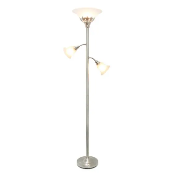 Brushed Nickel 3-Scallop Glass Floor Lamp-Kirkland's Home Best Sale