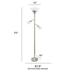 Brushed Nickel 3-Scallop Glass Floor Lamp-Kirkland's Home Best Sale