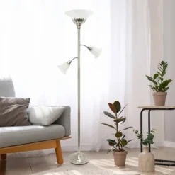 Brushed Nickel 3-Scallop Glass Floor Lamp-Kirkland's Home Best Sale