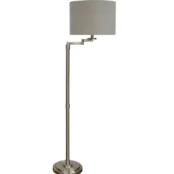 Brushed Steel Adjustable Swing Arm Floor Lamp-Kirkland's Home New