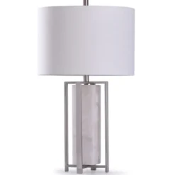 Brushed Steel And Gray Marble Table Lamp, 30 In.-Kirkland's Home Best Sale