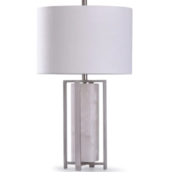 Brushed Steel And Gray Marble Table Lamp, 30 In.-Kirkland's Home Best Sale