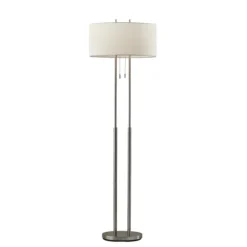 Brushed Steel Double-Bulb Oval Floor Lamp-Kirkland's Home Hot