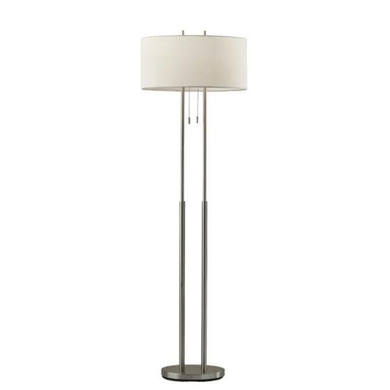 Brushed Steel Double-Bulb Oval Floor Lamp-Kirkland's Home Hot