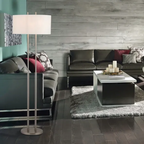 Brushed Steel Double-Bulb Oval Floor Lamp-Kirkland's Home Hot