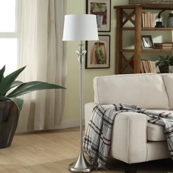 Brushed Steel Fluted Floor Lamp-Kirkland's Home Hot