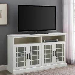 Brushed Window Pane Tv Stand-Kirkland's Home Best Sale
