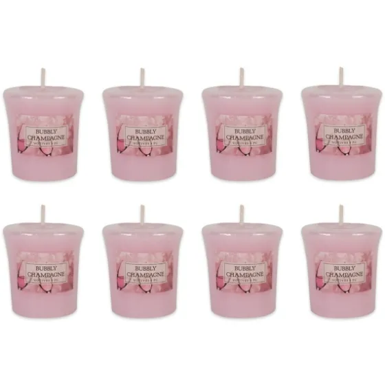 Bubbly Champagne Votive Candles, Set Of 8-Kirkland's Home New