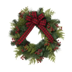 Buffalo Check And Berries Christmas Wreath-Kirkland's Home Store